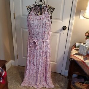 New York & Company Pink Floral Halter Sundress